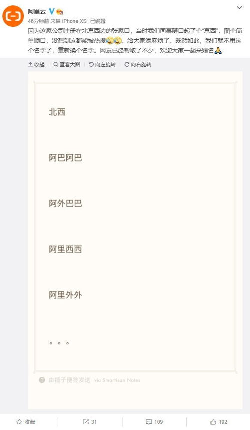 阿里回應(yīng)新公司取名 京西 不要了 歡迎賜名